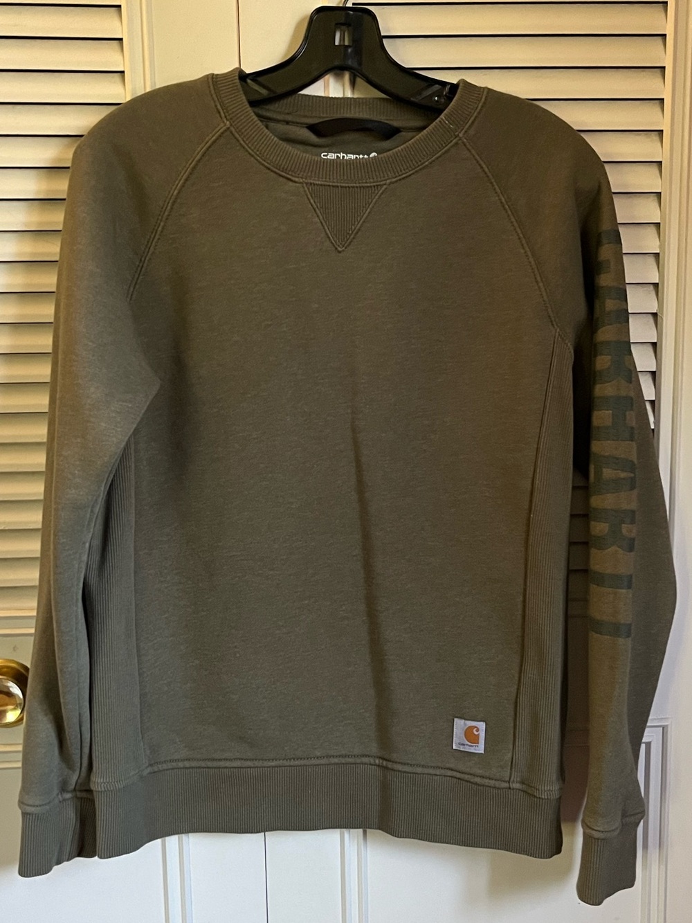 Carhartt Dark Olive Green Relaxed Fit Crewneck Sweatshirt Sz S